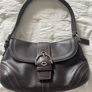 Coach Dark Brown Leather Shoulder Bag